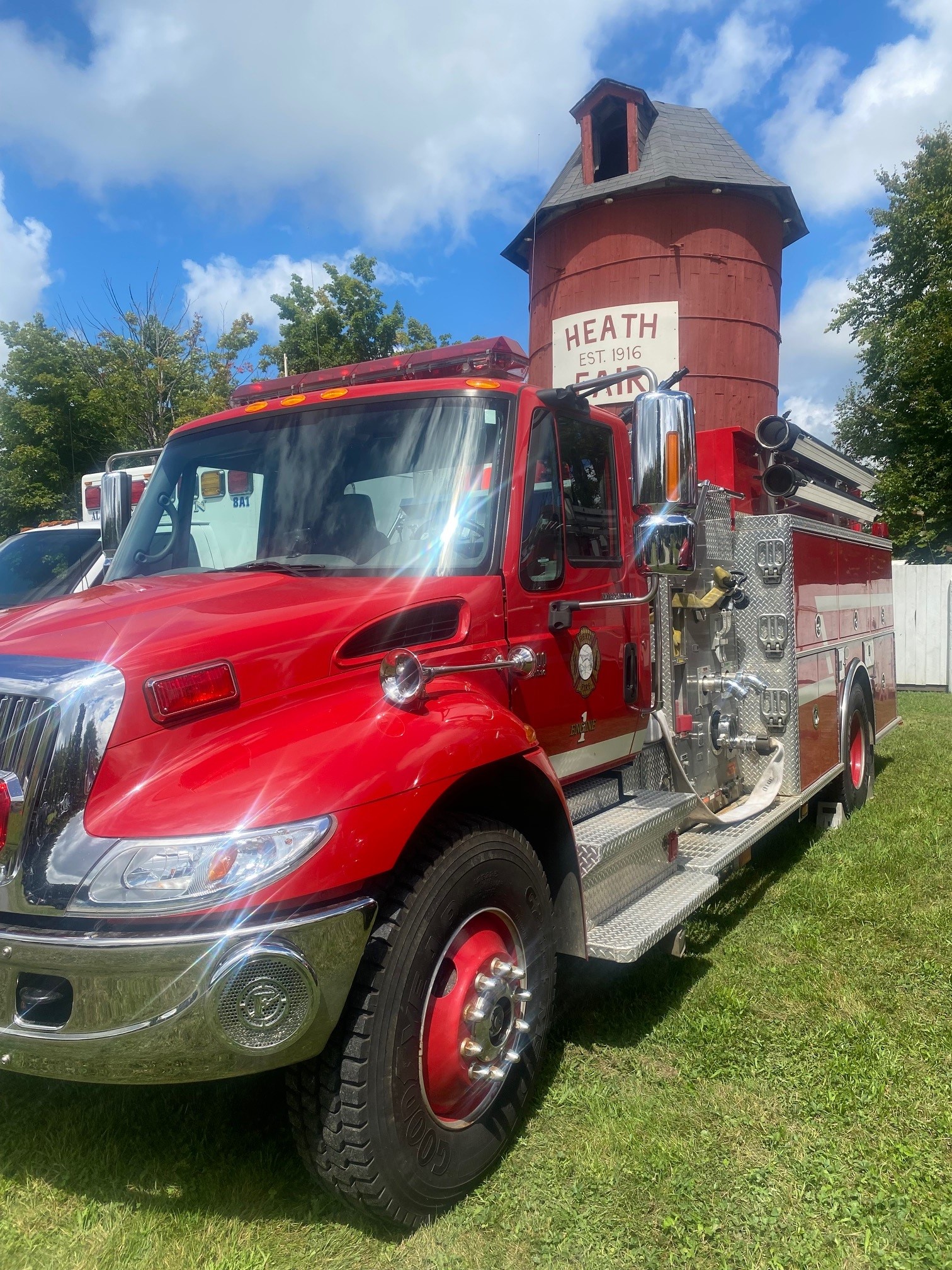 Fully involved vehicle fire in Heath Saturday