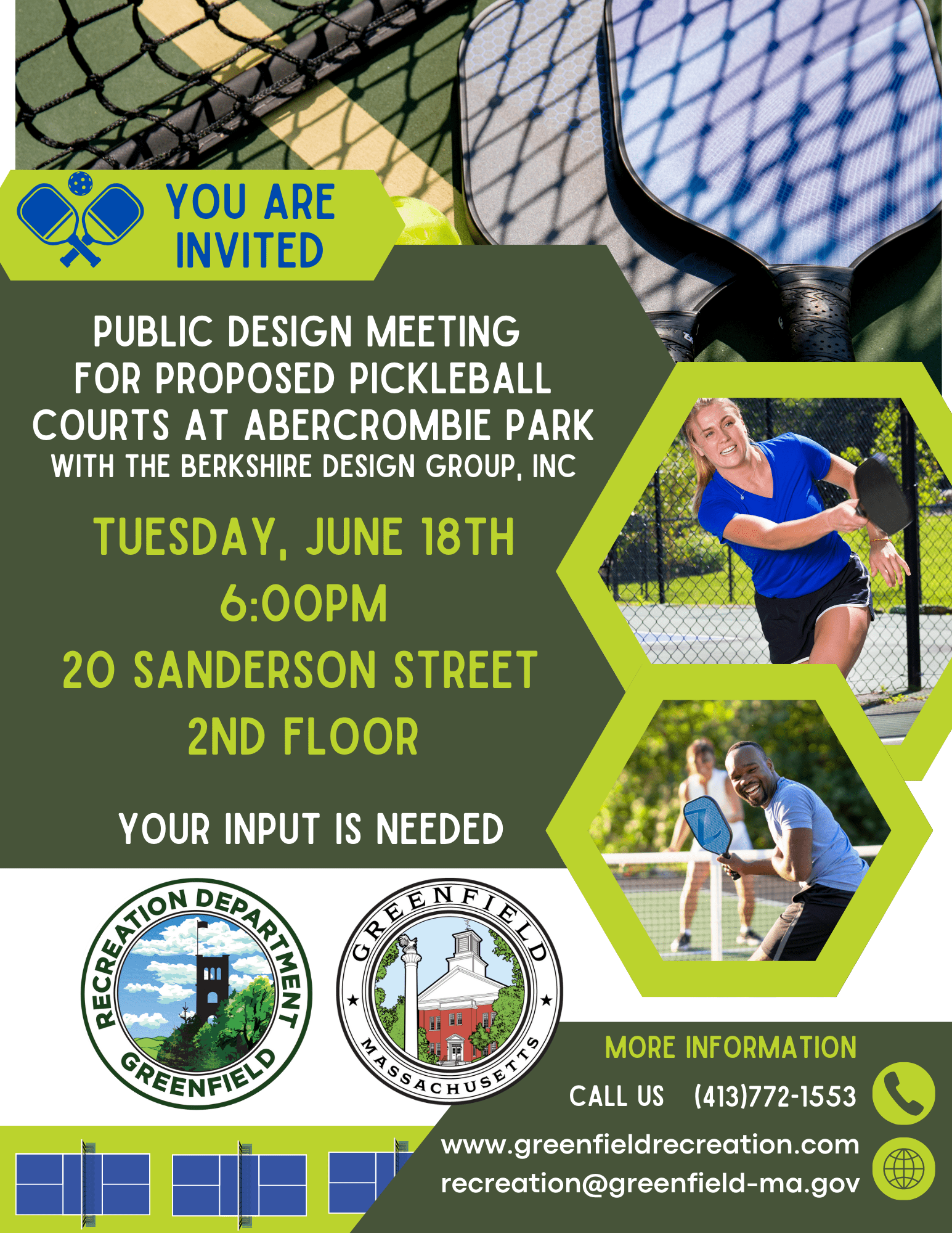 Pickleball court design meeting to be held Tuesday