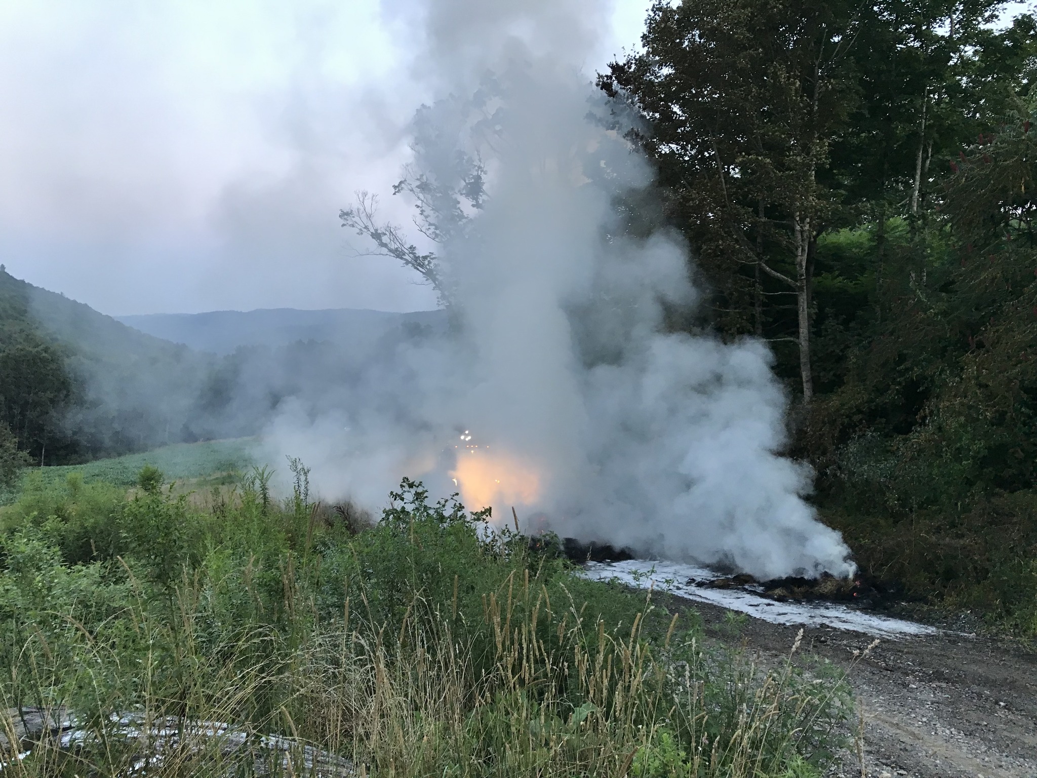 Colrain firefighters save tractor from wagon fire